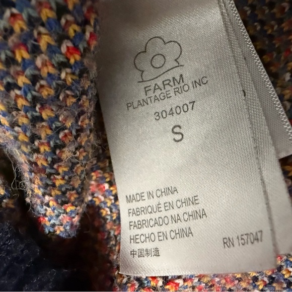 Farm Rio Forest Striped Cardigan Patchwork Floral Knit Sweater Womens S - Picture 9 of 12